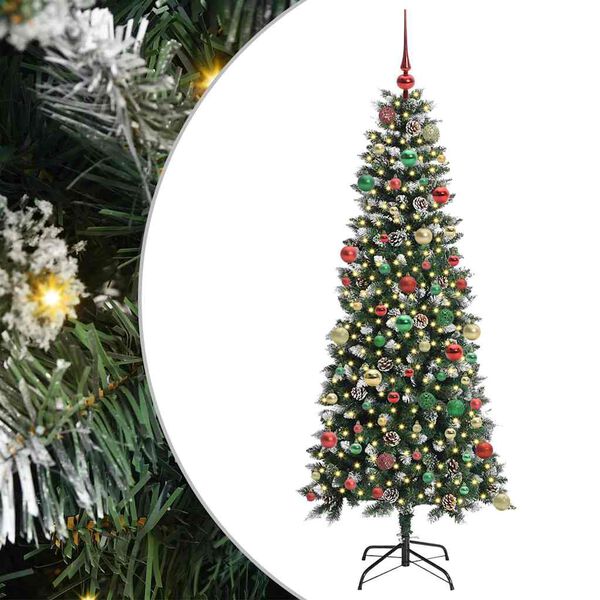 vidaXL Artificial Christmas Tree with 300 LEDs with Stand Green 180 cm