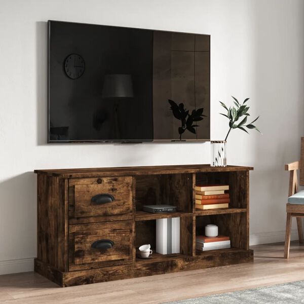 vidaXL TV Cabinet Smoked Oak 102x35.5x47.5 cm Engineered Wood
