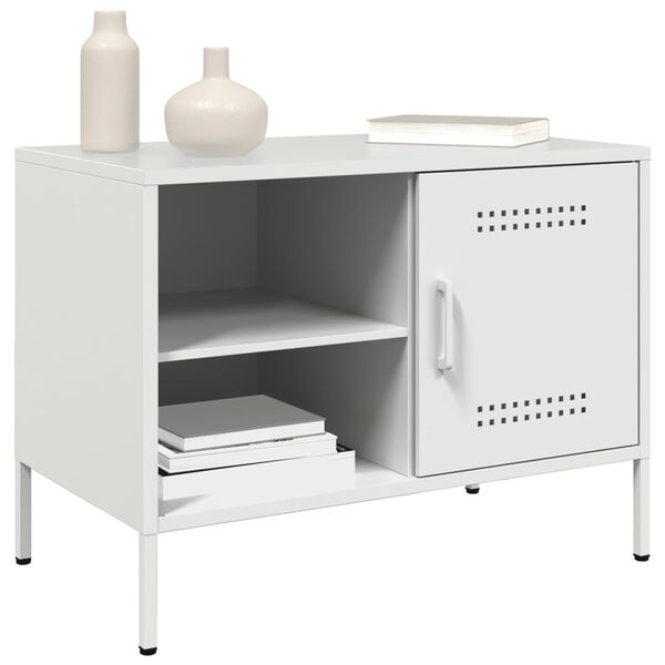 vidaXL TV Cabinet White 68x39x50.5 cm Steel