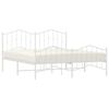 vidaXL Metal Bed Frame without Mattress with Footboard&nbsp;White 160x200cm