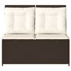 vidaXL Garden Bench with Cushion Brown Poly rattan