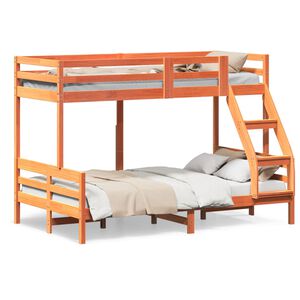 vidaXL Bunk Bed without Mattress 90x200/120x200 cm Wax Brown Solid Wood