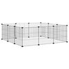 vidaXL 12-Panel Pet Cage with Door Black 35x35 cm Steel