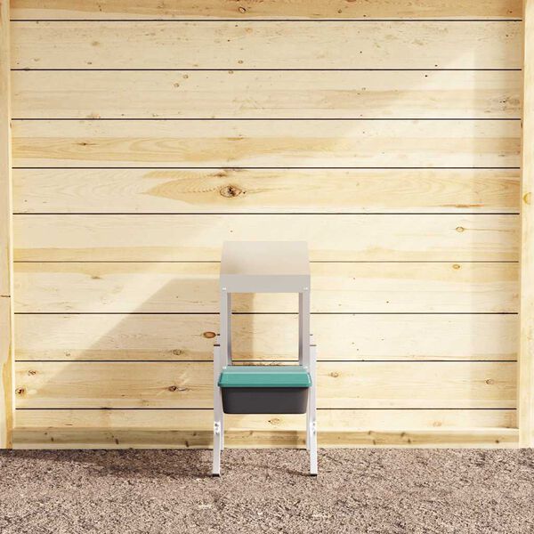 vidaXL Chicken Nesting Box 2 Compartments with Legs Galvanised Steel