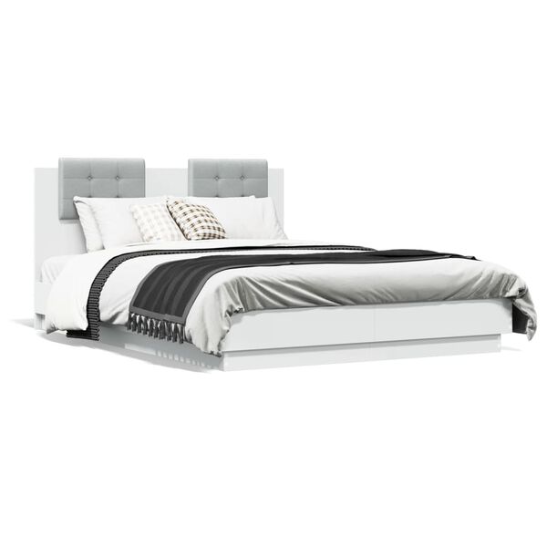 vidaXL Bed Frame without Mattress White 135x190 cm Double