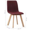 vidaXL Dining Chairs 4 pcs Wine Red Fabric