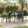 vidaXL Garden Dining Set with Cushion 5 pcs Black Poly Rattan