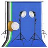 vidaXL Photo Studio Kit with Lights. Backdrop and Reflector