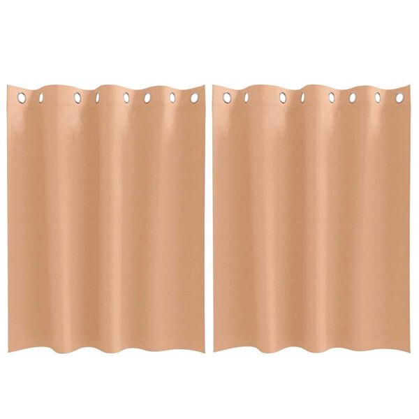 vidaXL Blackout Curtains with Rings 2 pcs Light Brown 140 x 140 cm