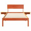 vidaXL Bed Frame with Headboard Wax Brown 100 x 200 cm Solid Pine Wood