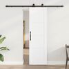 vidaXL Sliding Door White and Black 61 x 198.5 cm Solid Pine Wood