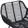 vidaXL Dining Chair 2 pcs Black 55 x 50 x 74 cm Rattan and Iron