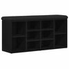vidaXL Shoe Bench Black Oak 102 x 32 x 50 cm Engineered Wood