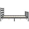 vidaXL Bed Frame without Mattress Grey King Size Solid Wood Pine