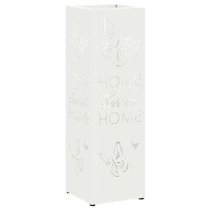 vidaXL Umbrella Stand with Storage White 15.5 x 15.5 x 49 cm Metal