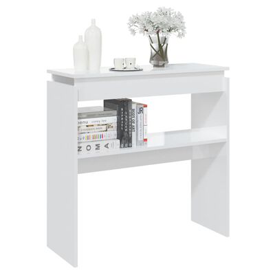 vidaXL Console Table High Gloss White 80x30x80 cm Engineered Wood