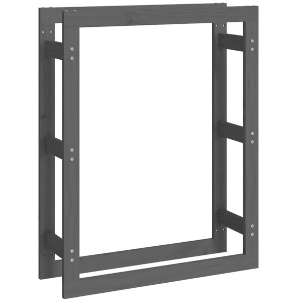 vidaXL Firewood Rack Grey 80x25x100 cm Solid Wood Pine