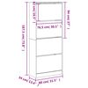 vidaXL Shoe Cabinet with 4 Flip-Drawers Smoked Oak 80x34x187.5 cm