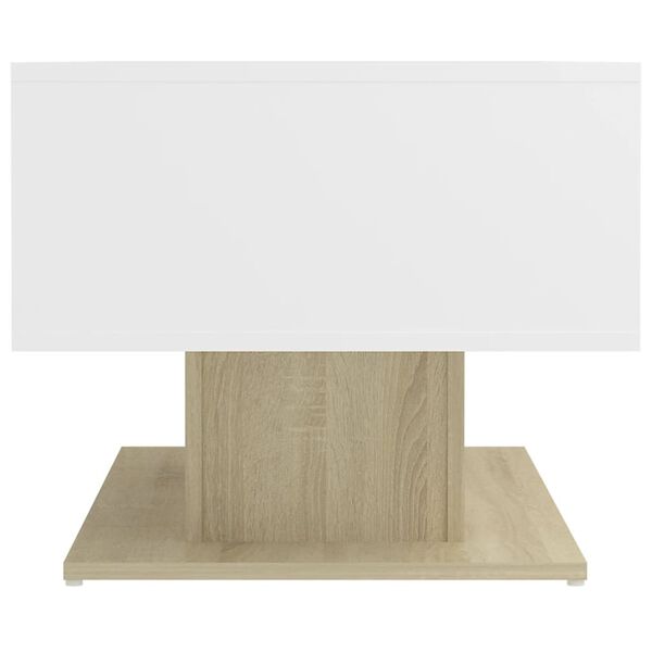 vidaXL Coffee Table White and Sonoma Oak 103.5x50x44.5 cm Engineered Wood