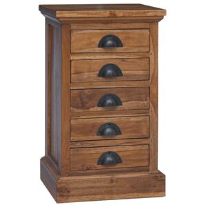vidaXL Chest of Drawers Natural 35 x 30 x 60 cm Solid Teak Wood