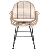 vidaXL Dining Chair 2 pcs Natural 57 x 54.5 x 85 cm Rattan and Iron