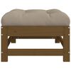 vidaXL Garden Footstool with Cushion Honey Brown Solid Wood Pine