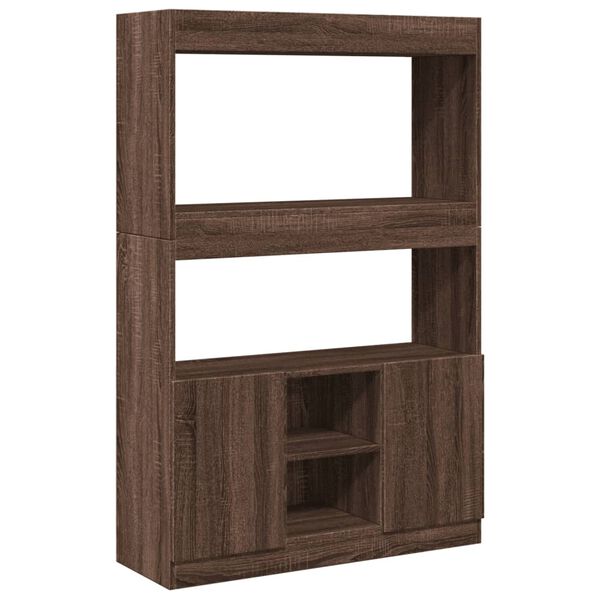 vidaXL Highboard&nbsp;Brown Oak 92x33x140 cm Engineered Wood