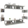 vidaXL 8 Piece TV Cabinet Set Concrete Grey Engineered Wood