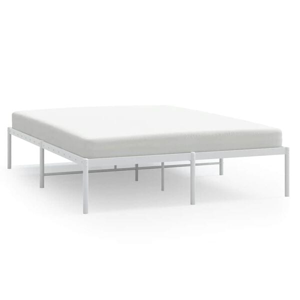vidaXL Metal Bed Frame without Mattress White 160x200cm