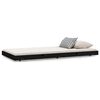 vidaXL Bed Frame without Mattress Black 75x190 cm Small Single Solid Wood Pine