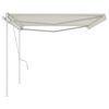 vidaXL Manual Retractable Awning with Posts 5x3 m Cream