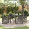 vidaXL Garden Dining Set 5 pcs Grey Poly Rattan