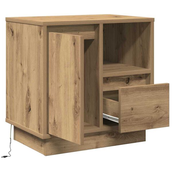 vidaXL Bedside Cabinet with Drawer 2 pcs Artisan Oak 50 x 34.5 x 50 cm