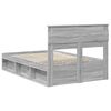 vidaXL Bed Frame Grey Sonoma 120 x 200 cm Solid Pine Wood