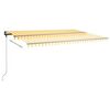 vidaXL Freestanding Manual Retractable Awning 500x350 cm Yellow/White