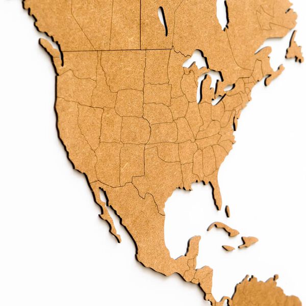 MiMi Innovations Wooden World Map Wall Decoration Luxury Brown 180x108 cm