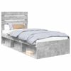 vidaXL Bed Frame Concerte Grey 90 x 190 cm Solid Pine Wood