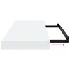 vidaXL Floating Wall Shelves 2 pcs High Gloss White 60x23.5x3.8 cm MDF