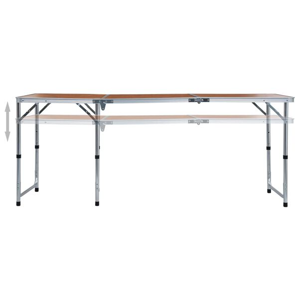 vidaXL Foldable Camping Table Aluminium 180x60 cm