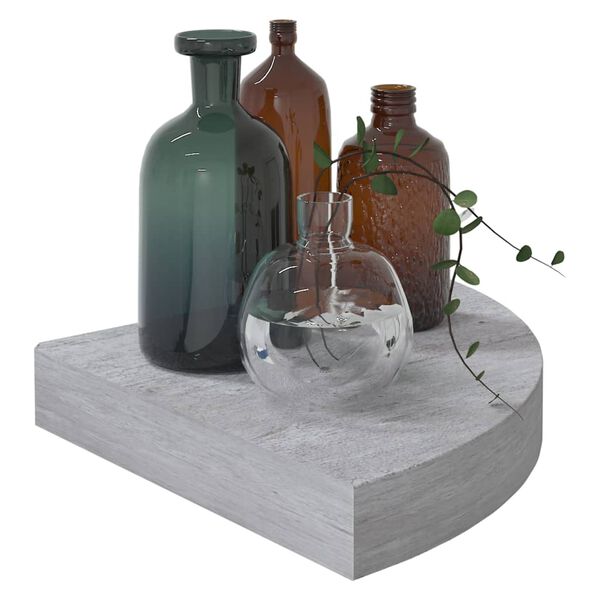 vidaXL Wall Corner Shelf Concrete Grey 25x25x3.8 cm MDF