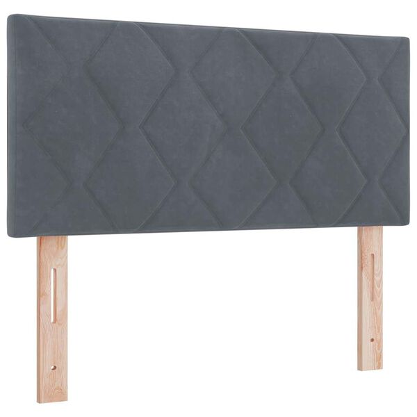vidaXL LED Headboard with Headboard Dark Grey 90 cm Faux Leather