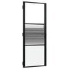 vidaXL Interior Door Black 83 x 201.5 cm Tempered glass and Aluminium
