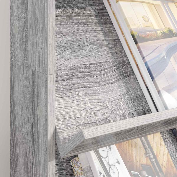 vidaXL Magazine Rack Grey Sonoma 70 x 41 x 126 cm Engineered Wood