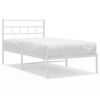 vidaXL Metal Bed Frame without Mattress with Headboard White 100x200cm