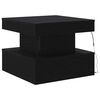 vidaXL Coffee Table with LED Lights Black Oak 50x50x40 cm