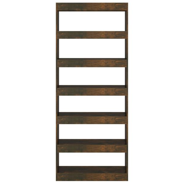 vidaXL Book Cabinet/Room Divider Smoked Oak 80x30x198 cm Engineered Wood