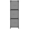 vidaXL Storage Cabinet with 3 Fabric Drawers Grey 34x34x101 cm Steel