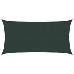 vidaXL Sunshade Sail 2.5 x 6 m HDPE Rectangular Dark Green