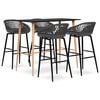 vidaXL 5 Piece Bar Set Black and Grey