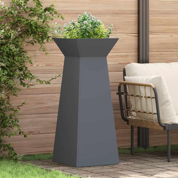 vidaXL Pillar Planter Anthracite 40 x 40 x 100 cm